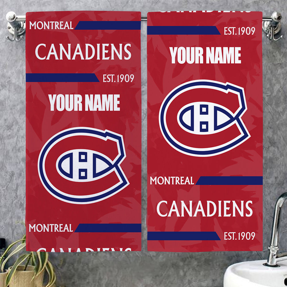 LIMITED EDITION - NEW CUSTOMIZED NHL11 MCD MONTREAL CANADIENS BEACH & BATH TOWEL