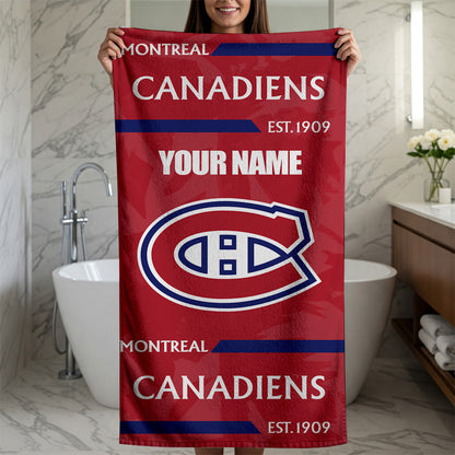 LIMITED EDITION - NEW CUSTOMIZED NHL11 MCD MONTREAL CANADIENS BEACH & BATH TOWEL