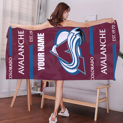 LIMITED EDITION - NEW CUSTOMIZED NHL05 CAL COLORADO AVALANCHE BEACH & BATH TOWEL