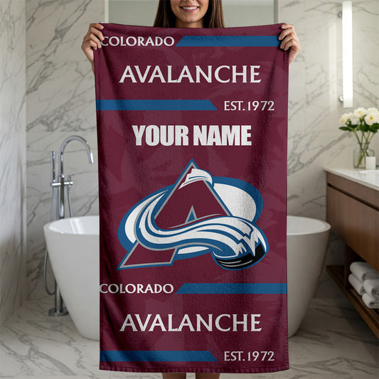 LIMITED EDITION - NEW CUSTOMIZED NHL05 CAL COLORADO AVALANCHE BEACH & BATH TOWEL