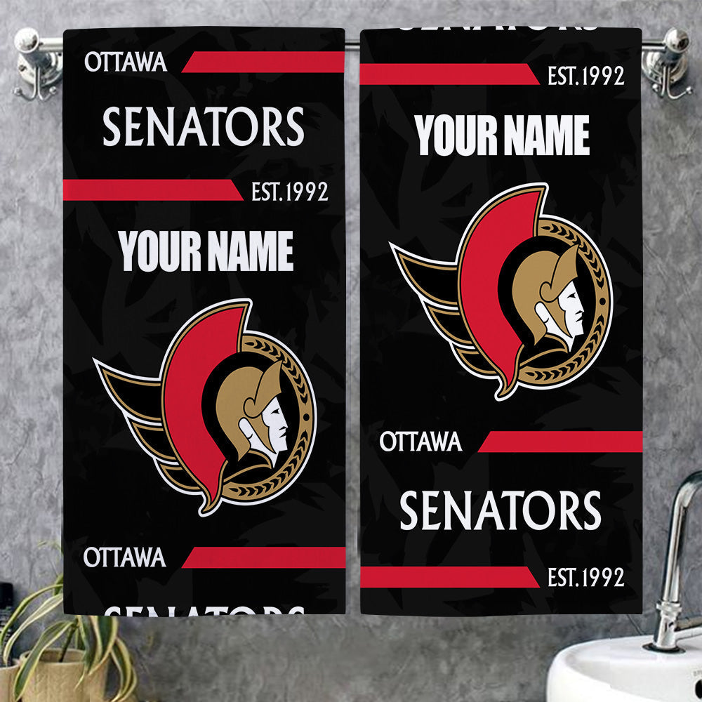 LIMITED EDITION - NEW CUSTOMIZED NHL29 OSN OTTAWA SENATORS BEACH & BATH TOWEL