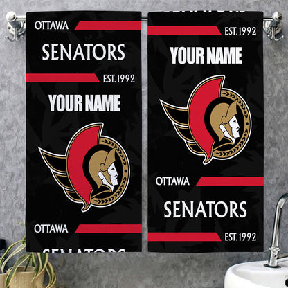 LIMITED EDITION - NEW CUSTOMIZED NHL29 OSN OTTAWA SENATORS BEACH & BATH TOWEL