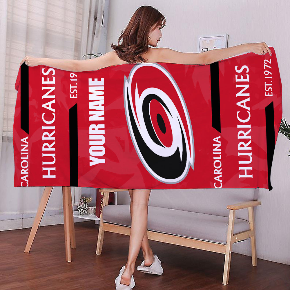 LIMITED EDITION - NEW CUSTOMIZED NHL07 CLH CAROLINA HURRICANES BEACH & BATH TOWEL