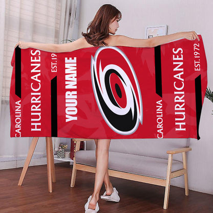 LIMITED EDITION - NEW CUSTOMIZED NHL07 CLH CAROLINA HURRICANES BEACH & BATH TOWEL