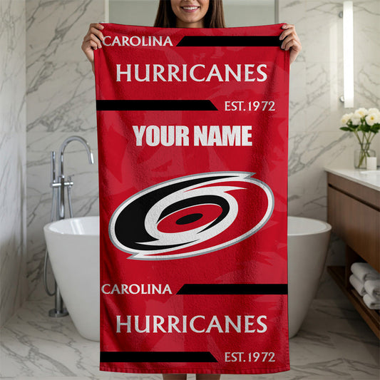 LIMITED EDITION - NEW CUSTOMIZED NHL07 CLH CAROLINA HURRICANES BEACH & BATH TOWEL