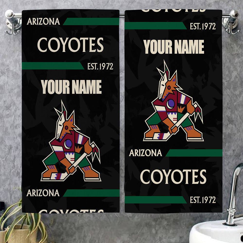 LIMITED EDITION - NEW CUSTOMIZED NHL30 AZC ARIZONA COYOTES BEACH & BATH TOWEL
