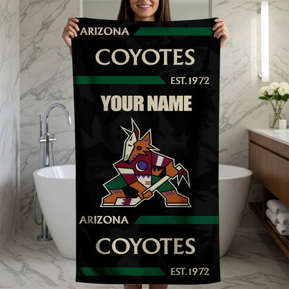 LIMITED EDITION - NEW CUSTOMIZED NHL30 AZC ARIZONA COYOTES BEACH & BATH TOWEL