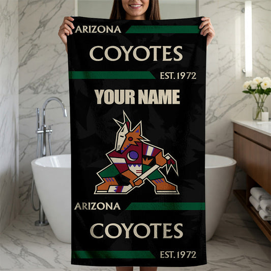 LIMITED EDITION - NEW CUSTOMIZED NHL30 AZC ARIZONA COYOTES BEACH & BATH TOWEL