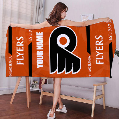 LIMITED EDITION - NEW CUSTOMIZED NHL27 PPF PHILADELPHIA FLYERS BEACH & BATH TOWEL