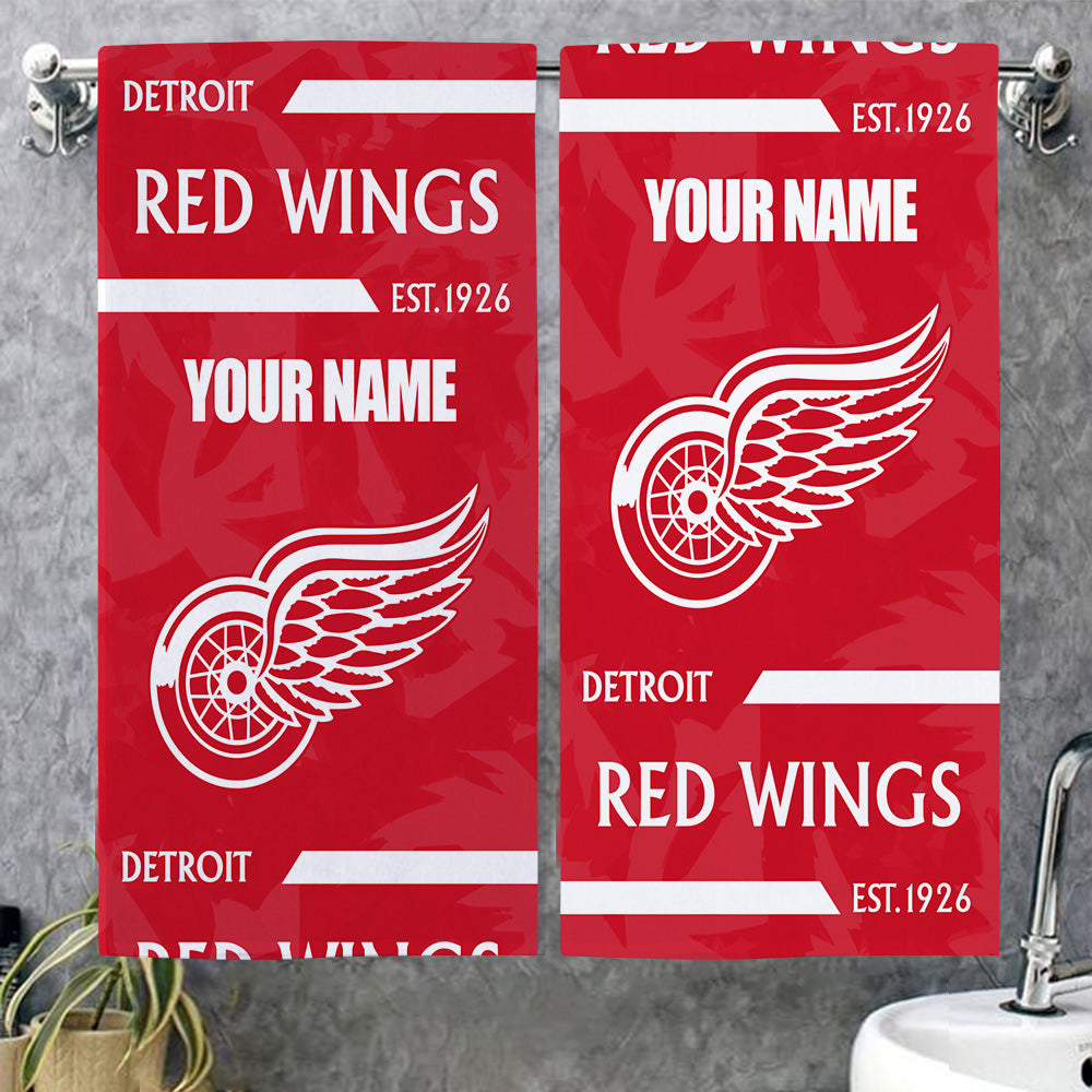 LIMITED EDITION - NEW CUSTOMIZED NHL22 DRW DETROIT RED WINGS BEACH & BATH TOWEL