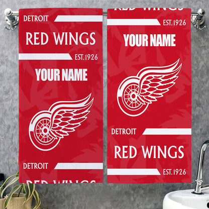 LIMITED EDITION - NEW CUSTOMIZED NHL22 DRW DETROIT RED WINGS BEACH & BATH TOWEL