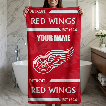 LIMITED EDITION - NEW CUSTOMIZED NHL22 DRW DETROIT RED WINGS BEACH & BATH TOWEL