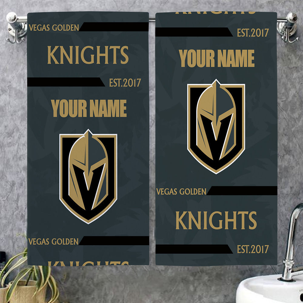 LIMITED EDITION - NEW CUSTOMIZED NHL04 VGK VEGAS GOLDEN KNIGHTS BEACH & BATH TOWEL