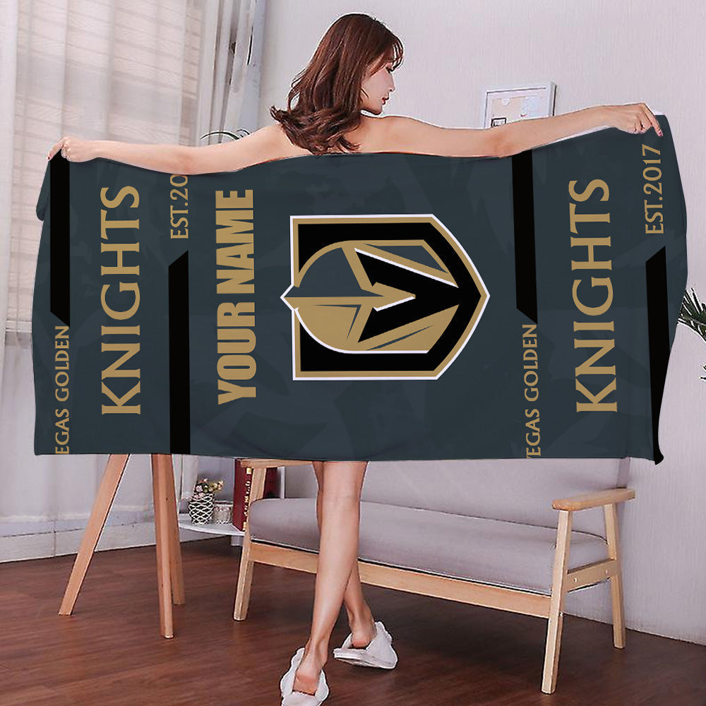LIMITED EDITION - NEW CUSTOMIZED NHL04 VGK VEGAS GOLDEN KNIGHTS BEACH & BATH TOWEL