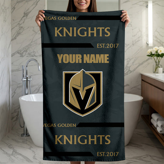 LIMITED EDITION - NEW CUSTOMIZED NHL04 VGK VEGAS GOLDEN KNIGHTS BEACH & BATH TOWEL