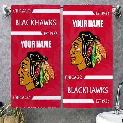 LIMITED EDITION - NEW CUSTOMIZED NHL08 CBH CHICAGO BLACKHAWKS BEACH & BATH TOWEL