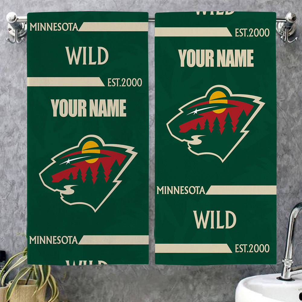 LIMITED EDITION - NEW CUSTOMIZED NHL13 MNW MINNESOTA WILD BEACH & BATH TOWEL