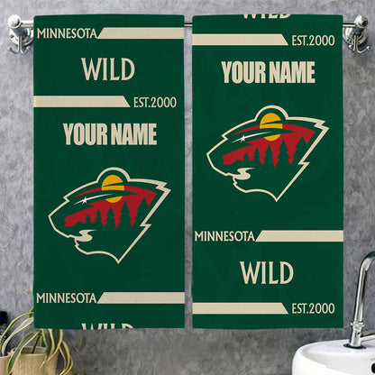 LIMITED EDITION - NEW CUSTOMIZED NHL13 MNW MINNESOTA WILD BEACH & BATH TOWEL