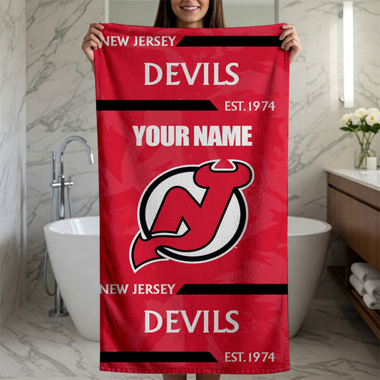 LIMITED EDITION - NEW CUSTOMIZED NHL06 NJD NEW JERSEY DEVILS BEACH & BATH TOWEL