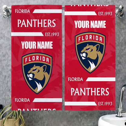 LIMITED EDITION - NEW CUSTOMIZED NHL01 FPT FLORIDA PANTHERS BEACH & BATH TOWEL