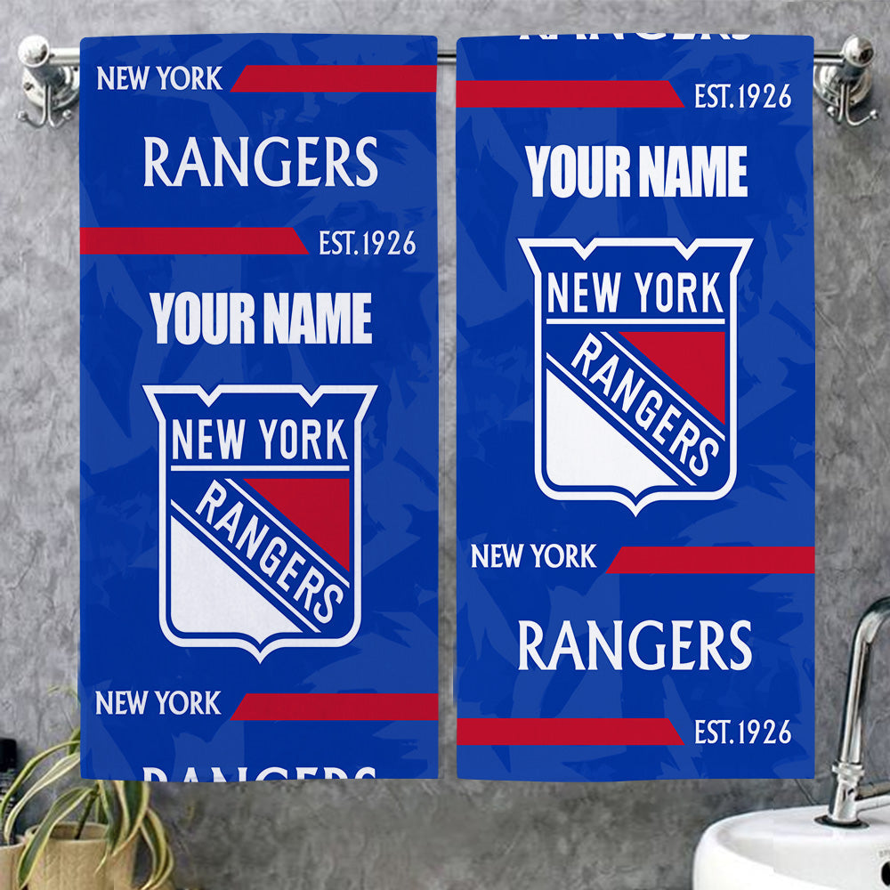 LIMITED EDITION - NEW CUSTOMIZED NHL24 NYR NEW YORK RANGERS BEACH & BATH TOWEL