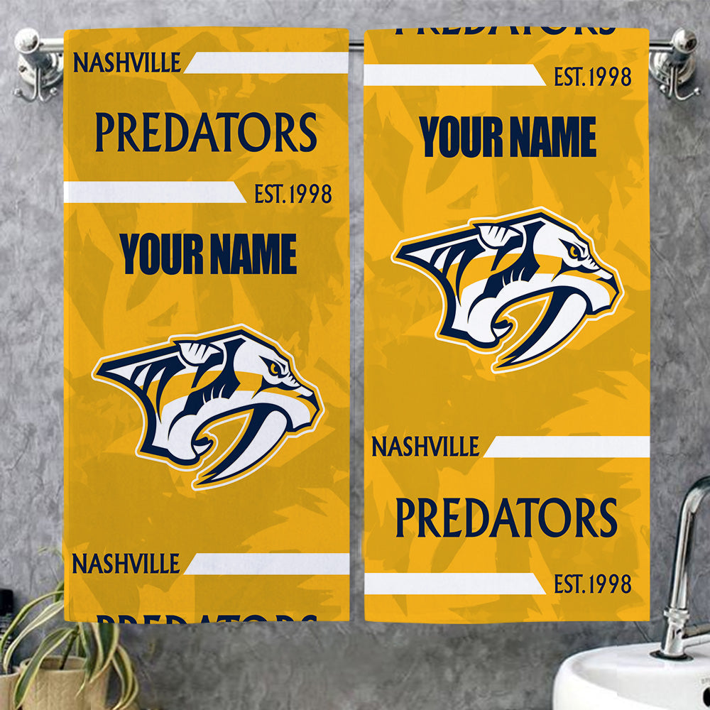 LIMITED EDITION - NEW CUSTOMIZED NHL31 NVP NASHVILLE PREDATORS BEACH & BATH TOWEL