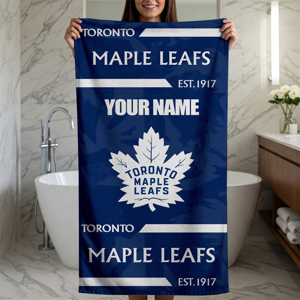 LIMITED EDITION - NEW CUSTOMIZED NHL23 TML TORONTO MAPLE LEAFS BEACH & BATH TOWEL