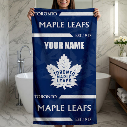 LIMITED EDITION - NEW CUSTOMIZED NHL23 TML TORONTO MAPLE LEAFS BEACH & BATH TOWEL