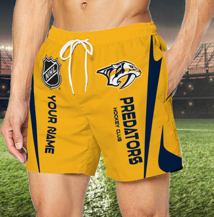 [SUPER SALE] NEW CUSTOMIZED NHL31 NVP NASHVILLE PREDATORS UNISEX SHORT PANTS