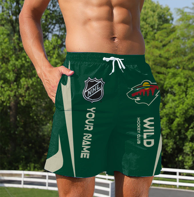 [SUPER SALE] NEW CUSTOMIZED NHL13 MNW MINNESOTA WILD UNISEX SHORT PANTS