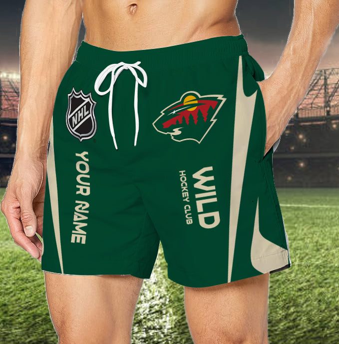[SUPER SALE] NEW CUSTOMIZED NHL13 MNW MINNESOTA WILD UNISEX SHORT PANTS