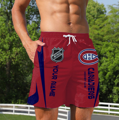 [SUPER SALE] NEW CUSTOMIZED NHL11 MCD MONTREAL CANADIENS UNISEX SHORT PANTS