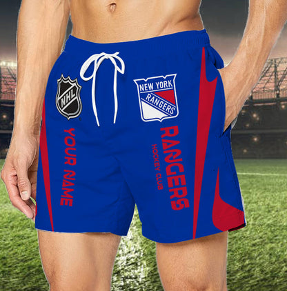 [SUPER SALE] NEW CUSTOMIZED NHL24 NYR NEW YORK RANGERS UNISEX SHORT PANTS