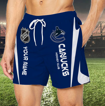 [SUPER SALE] NEW CUSTOMIZED NHL19 VCC VANCOUVER CANUCKS UNISEX SHORT PANTS