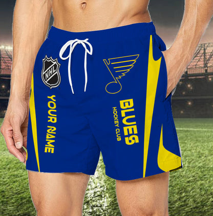 [SUPER SALE] NEW CUSTOMIZED NHL14 SLB ST. LOUIS BLUES UNISEX SHORT PANTS