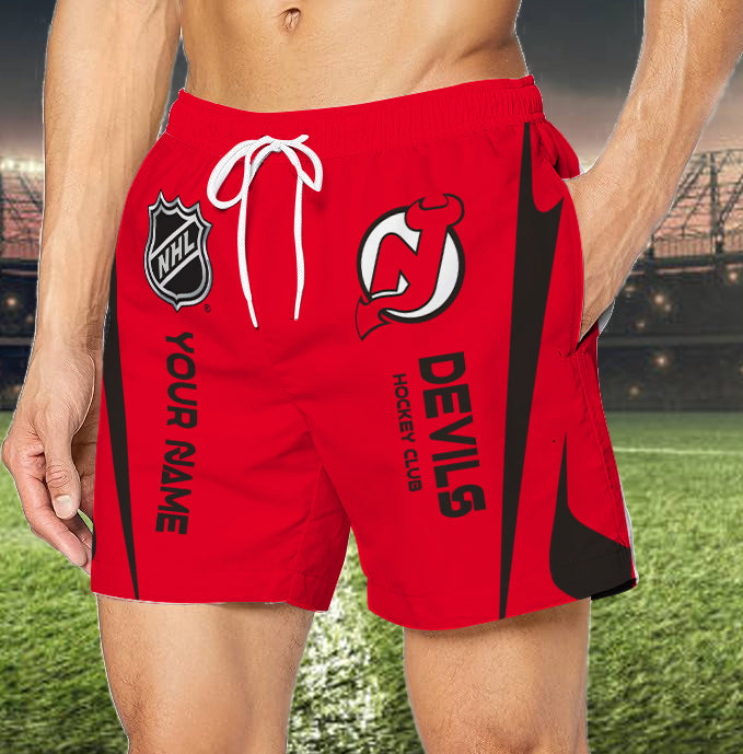 [SUPER SALE] NEW CUSTOMIZED NHL06 NJD NEW JERSEY DEVILS UNISEX SHORT PANTS