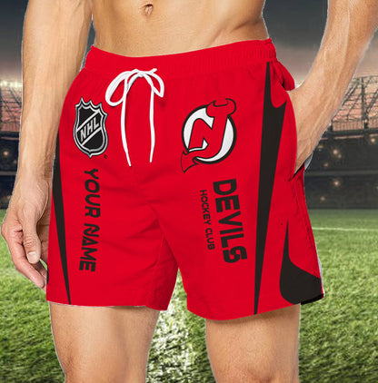 [SUPER SALE] NEW CUSTOMIZED NHL06 NJD NEW JERSEY DEVILS UNISEX SHORT PANTS