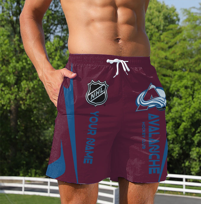 [SUPER SALE] NEW CUSTOMIZED NHL05 CAL COLORADO AVALANCHE UNISEX SHORT PANTS