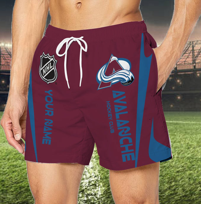 [SUPER SALE] NEW CUSTOMIZED NHL05 CAL COLORADO AVALANCHE UNISEX SHORT PANTS