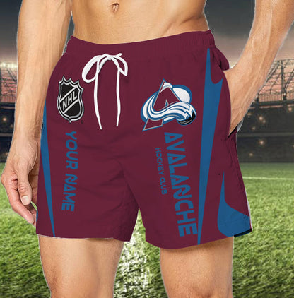 [SUPER SALE] NEW CUSTOMIZED NHL05 CAL COLORADO AVALANCHE UNISEX SHORT PANTS