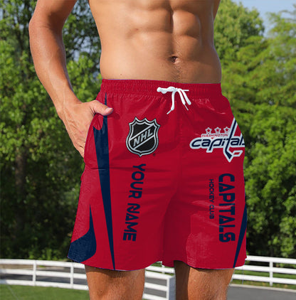 [SUPER SALE] NEW CUSTOMIZED NHL10 WCP WASHINGTON CAPITALS UNISEX SHORT PANTS