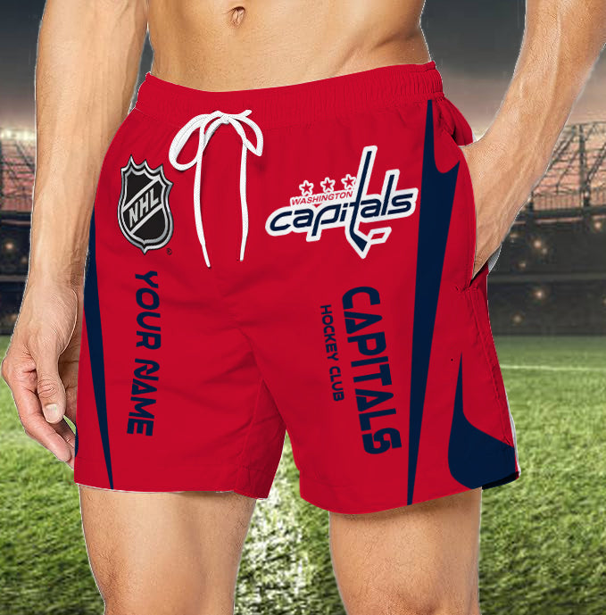 [SUPER SALE] NEW CUSTOMIZED NHL10 WCP WASHINGTON CAPITALS UNISEX SHORT PANTS