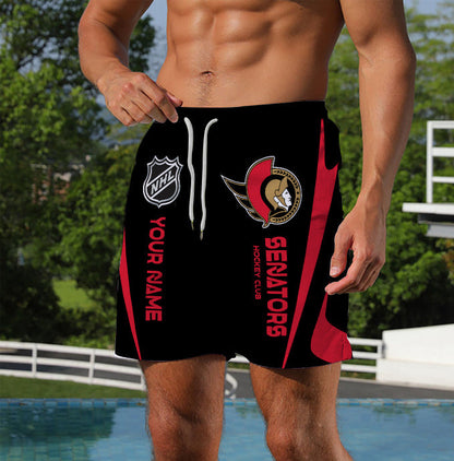 [SUPER SALE] NEW CUSTOMIZED NHL29 OSN OTTAWA SENATORS UNISEX SHORT PANTS