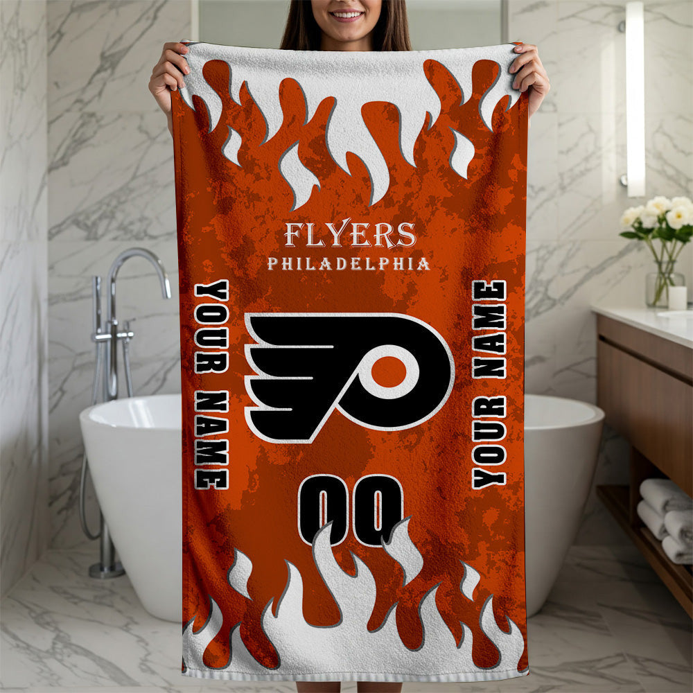 LIMITED EDITION - NEW CUSTOMIZED NHL27 PPF PHILADELPHIA FLYERS BATH & BEACH TOWEL