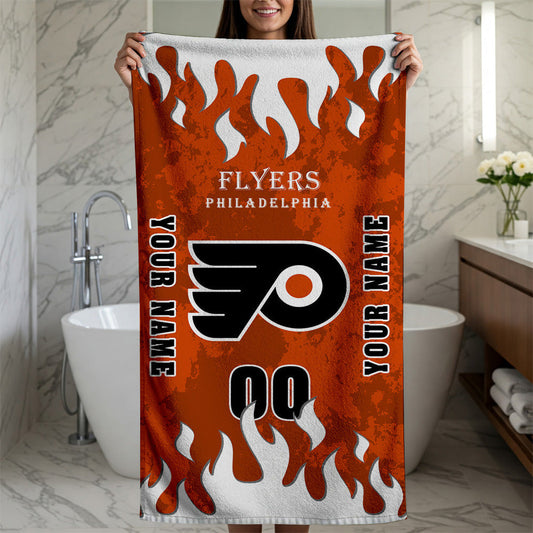 LIMITED EDITION - NEW CUSTOMIZED NHL27 PPF PHILADELPHIA FLYERS BATH & BEACH TOWEL