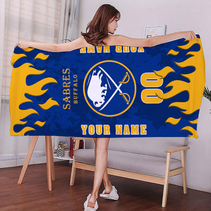 LIMITED EDITION - NEW CUSTOMIZED NHL28 BFS BUFFALO SABRES BATH & BEACH TOWEL