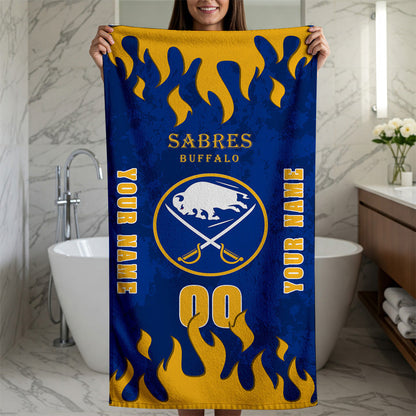 LIMITED EDITION - NEW CUSTOMIZED NHL28 BFS BUFFALO SABRES BATH & BEACH TOWEL