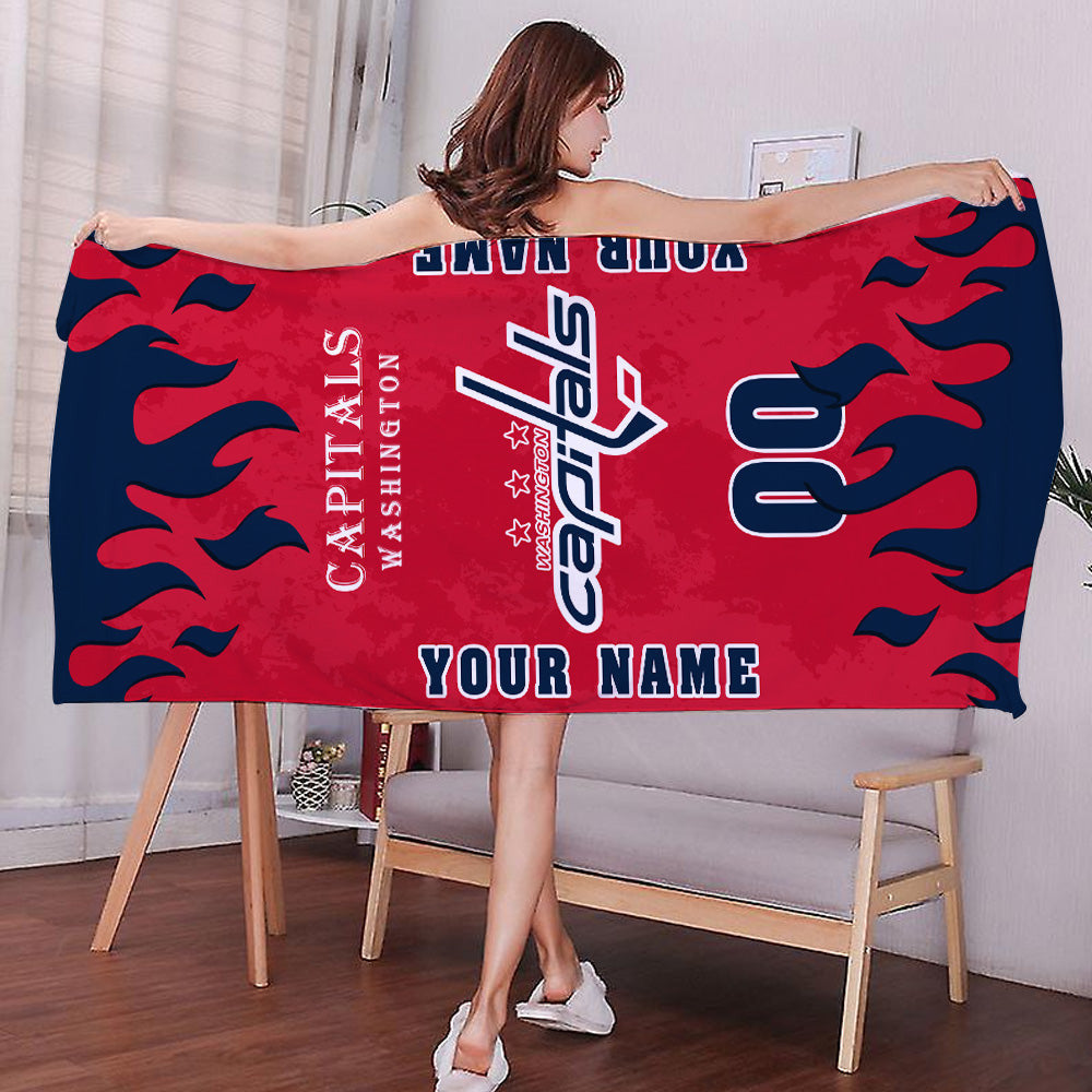 LIMITED EDITION - NEW CUSTOMIZED NHL10 WCP WASHINGTON CAPITALS BATH & BEACH TOWEL