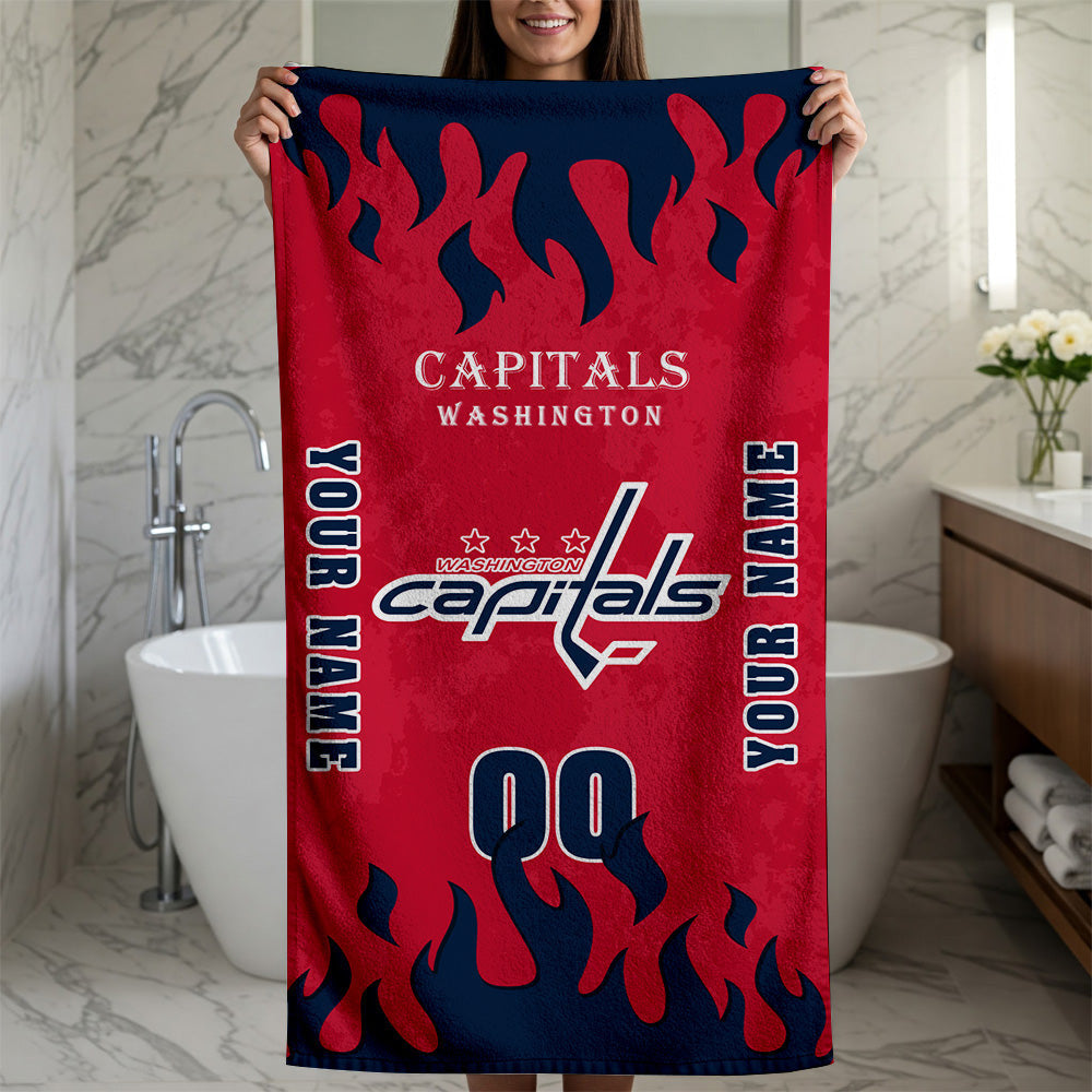LIMITED EDITION - NEW CUSTOMIZED NHL10 WCP WASHINGTON CAPITALS BATH & BEACH TOWEL