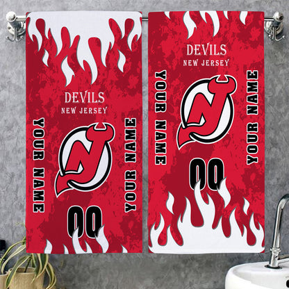 LIMITED EDITION - NEW CUSTOMIZED NHL06 NJD NEW JERSEY DEVILS BATH & BEACH TOWEL